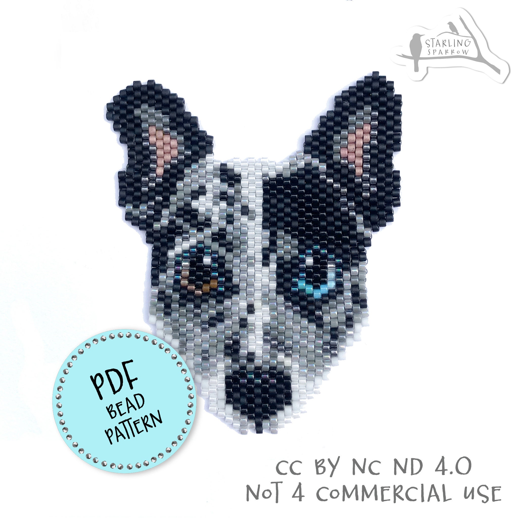 PDF Pattern, Australian Shepherd /terrier X, Peyote/brick-stitch
