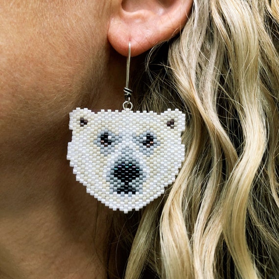 PDF Pattern, Polar Bear, Peyote/brick Stitch Miyuki Seed Bead