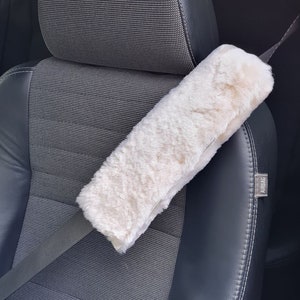 Adults Kids Car Interior Accessories Fluffy Car Auto Seat Belt Cover Plush Safety  Belt Shoulder Pad Universal 2 Pack Gray