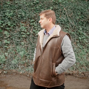 Men s Sheepskin Vest Etsy UK