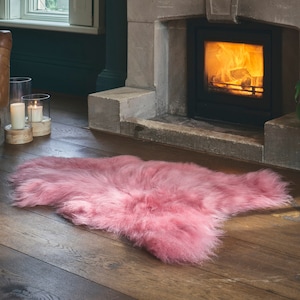 Genuine Sheepskin Rug 100% Natural Grade A Eco Tanned Pink Quality Icelandic Silky Soft Hide Pelt Large Single