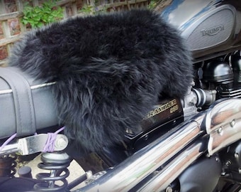 Handmade Sheepskin Motorcycle Seat Pad – Natural Soft Hide, Pet Bed