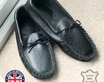 Chaussons mocassins en cuir pour hommes, fabriqués à la main Lambland UK