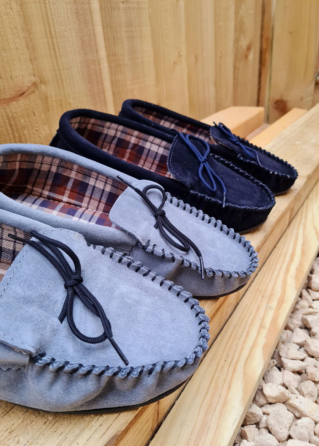 Mens Sheepskin Moccasin Slippers Rubber 