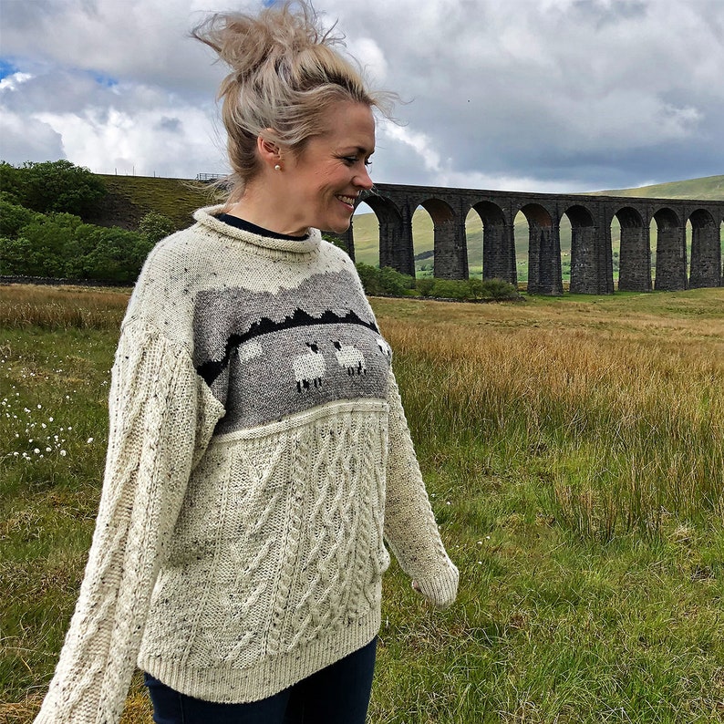 Womens 100 Wool Sheep Hand Knitted Jumper Fine Knit Unlined Etsy