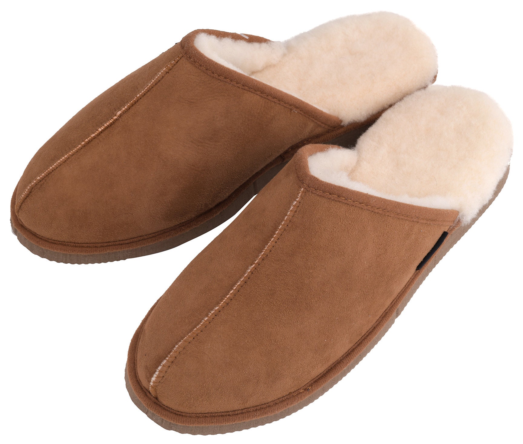 Men's Genuine Sheepskin Slip On Mule Slippers | Etsy