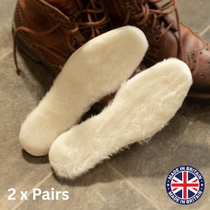 Lambswool Insoles, Latex Backed - Added Comfort and Support, UK Made (2 Pairs)