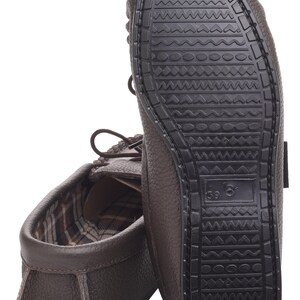 Mens Handcrafted Leather Moccasin Slippers: Lambland UK, Tie Vamp image 5