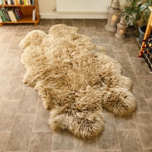 Alfombra de piel de oveja curtida ecológica de cuatro tonos - Lana de Nueva Zelanda Oyster