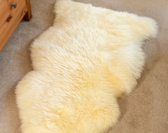 Genuine Sheepskin Rug 100% Natural Grade A Natural Ivory Quality New Zealand Sourced Silky Soft Hide Pelt Large Single *SPECIAL OFFER*