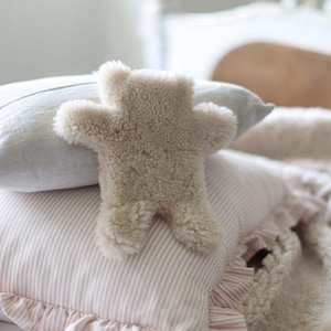 Small Teddy Bear Shaped Premium Sheepskin Hot Water Bottle Cover