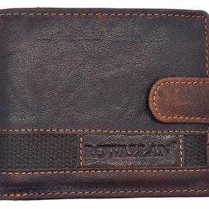 Men's Rustic Brown Wallet Billfold Real Distressed Hunter Vintage Buffalo Leather Wallets With Gift Box image 2