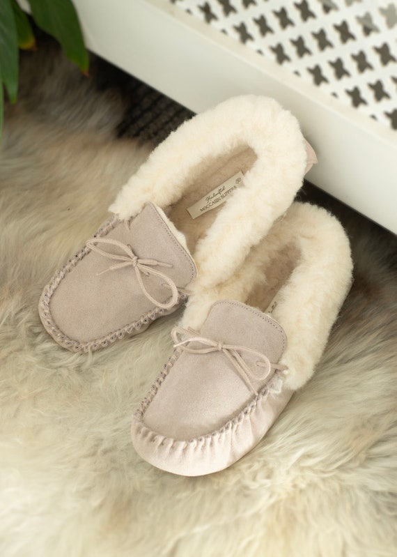 Sheepskin moccasin sales slippers