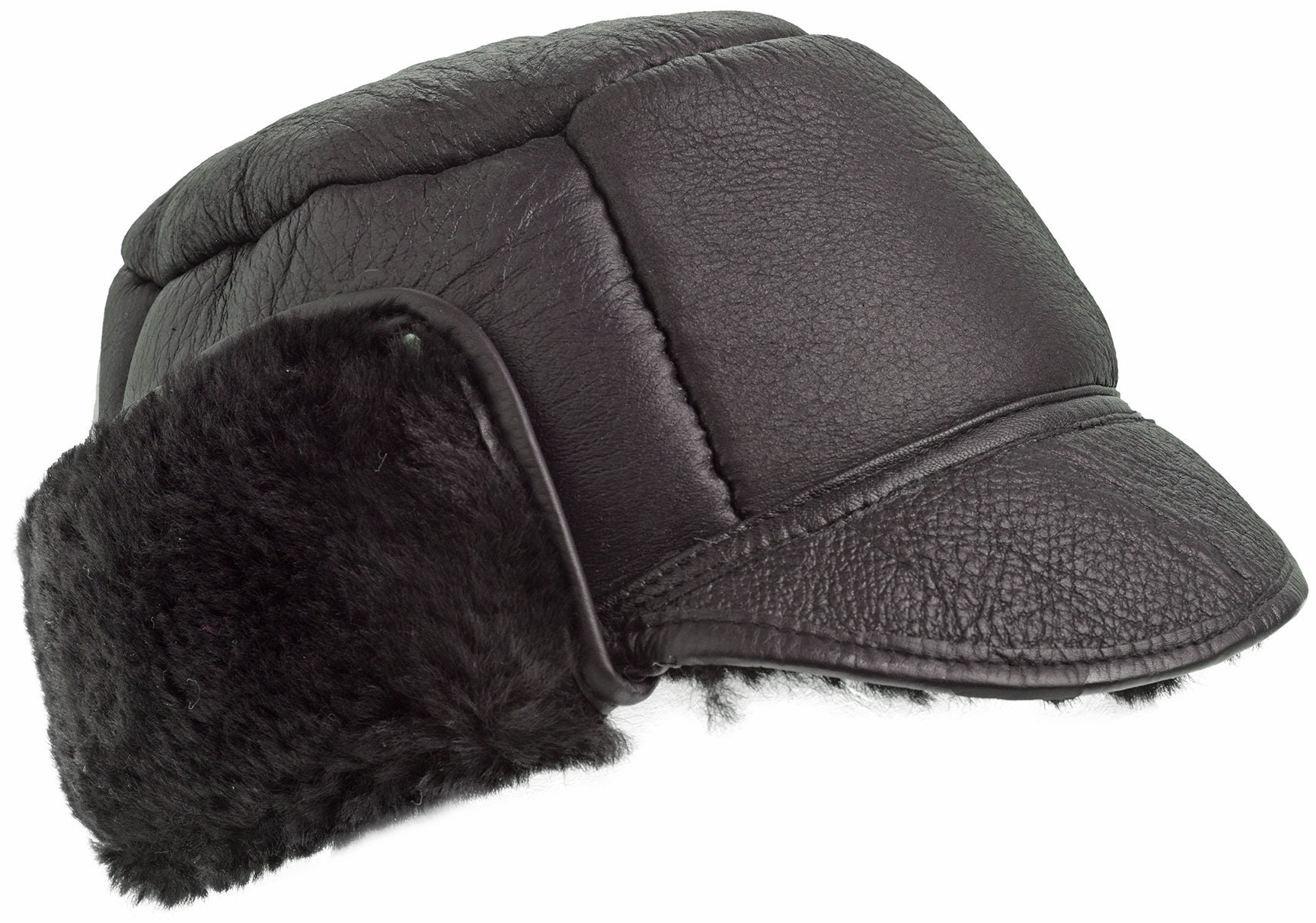 Buy Luxury Sheepskin and Leather Trapper Deer Stalker Hunters Hat