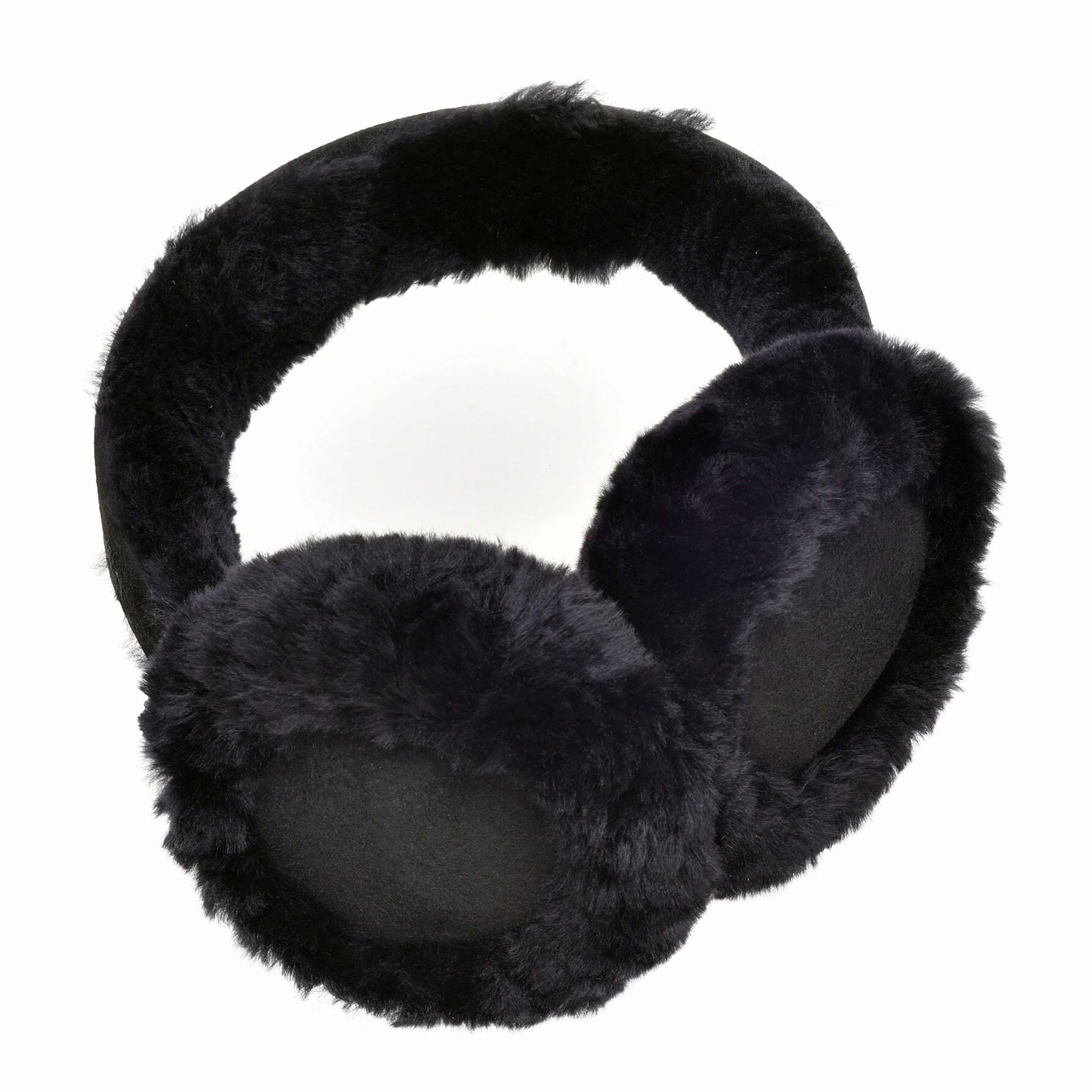 Womens Sheepskin Suede Luxury Ear Warmers Earmuffs Easy Folding