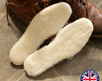 2 Pairs Lambswool Insoles: Latex Backed, UK Made Comfort Shoe Inserts