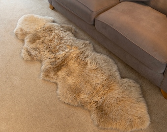 Genuine Sheepskin Rug 100% Natural Grade A Eco Tanned Oyster Coloured Quality New Zealand Sourced Silky Soft Hide Pelt Large Double