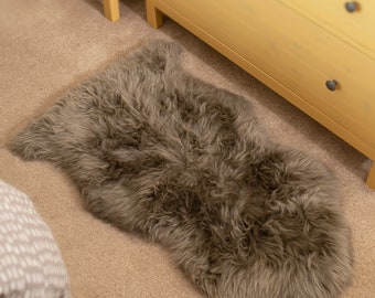 Genuine Sheepskin Rug 100% Natural Grade A Eco Tanned Pewter Grey Quality New Zealand Sourced Silky Soft Hide Pelt Large Single