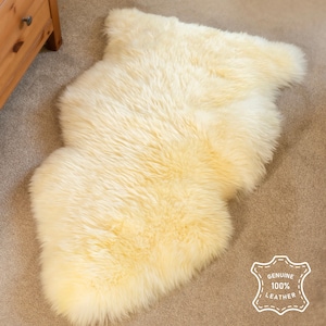 Genuine Sheepskin Rug: Natural Ivory, New Zealand Sourced