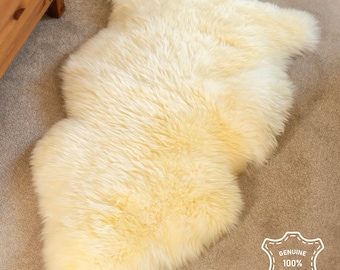 Genuine Sheepskin Rug: Natural Ivory, New Zealand Sourced