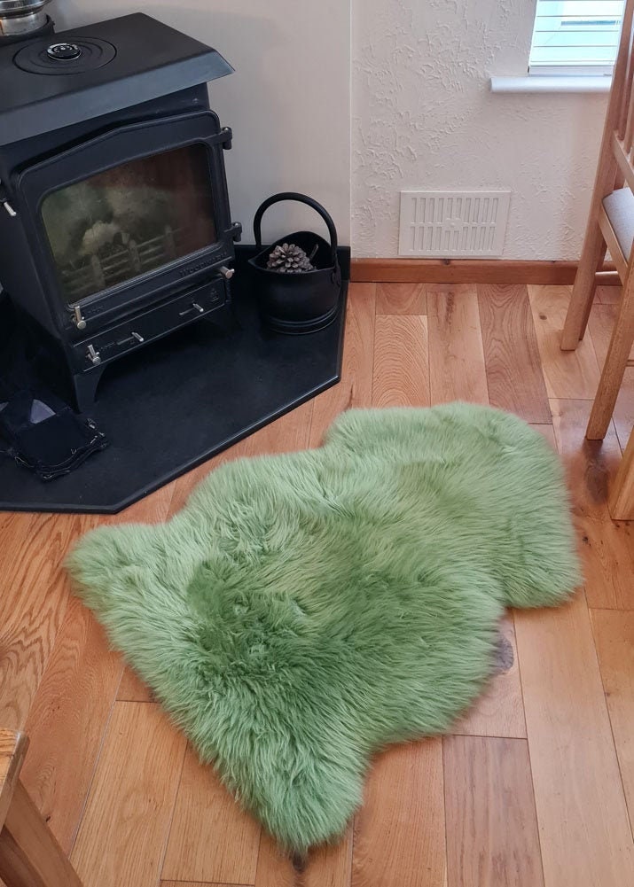 Super Soft Luxury British Sage Green Sheepskin Rug Etsy