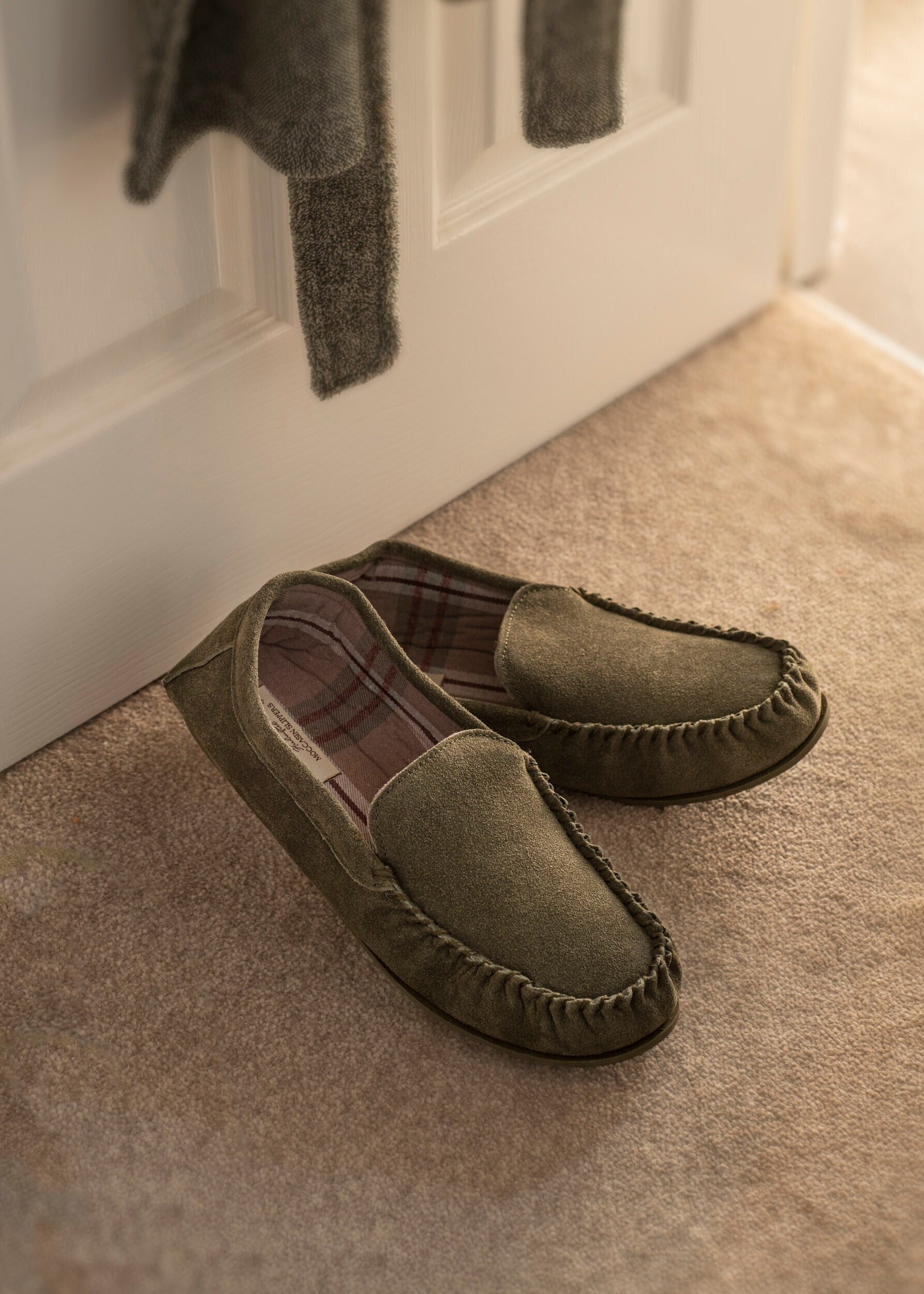 mens slippers suede sheepskin