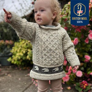 British Wool Kids Tunic Jumper: Fair Trade Sheep Design