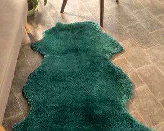 Genuine Merino Sheepskin Rug 100% Natural Medical Green North American Origin Untrimmed & Natural Shaped