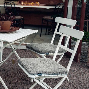 Curly Sheepskin Square Seat Pad with Filling Home Decor Accessory Gifts Interior