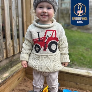Kids' Red Tractor Wool Jumper: British Knit Pullover