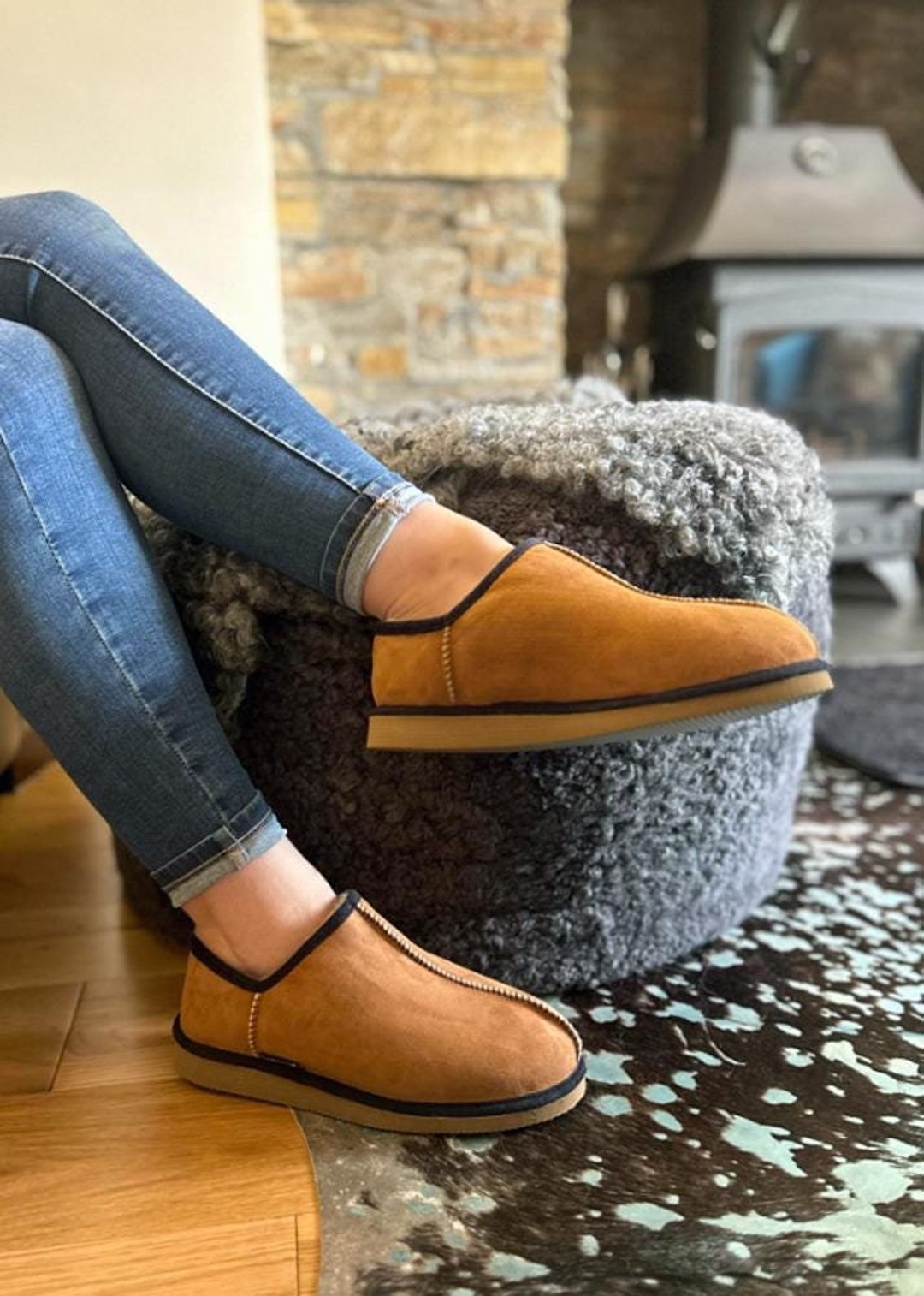 Men's Merino Sheepskin Boot Slippers: Hand Crafted Lambland