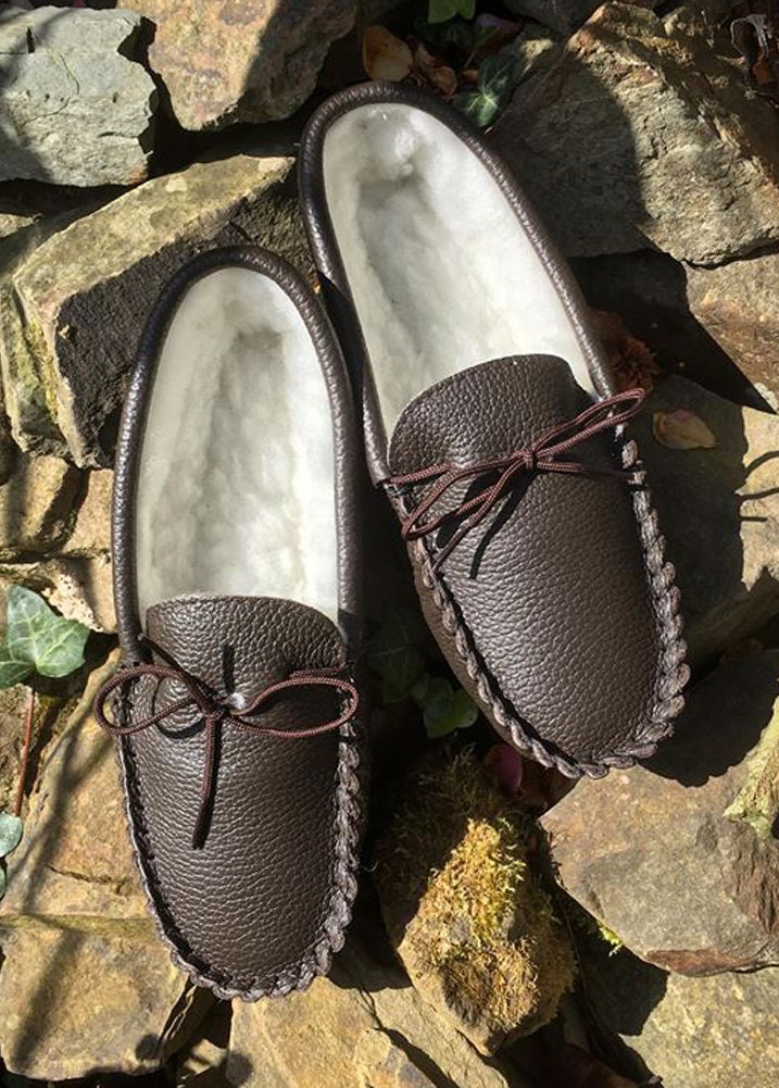 Mens luxury moccasin slippers sales