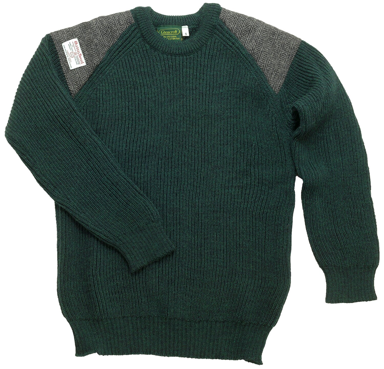 Men's Harris Tweed Patch Chunky British Wool Sweater | Etsy