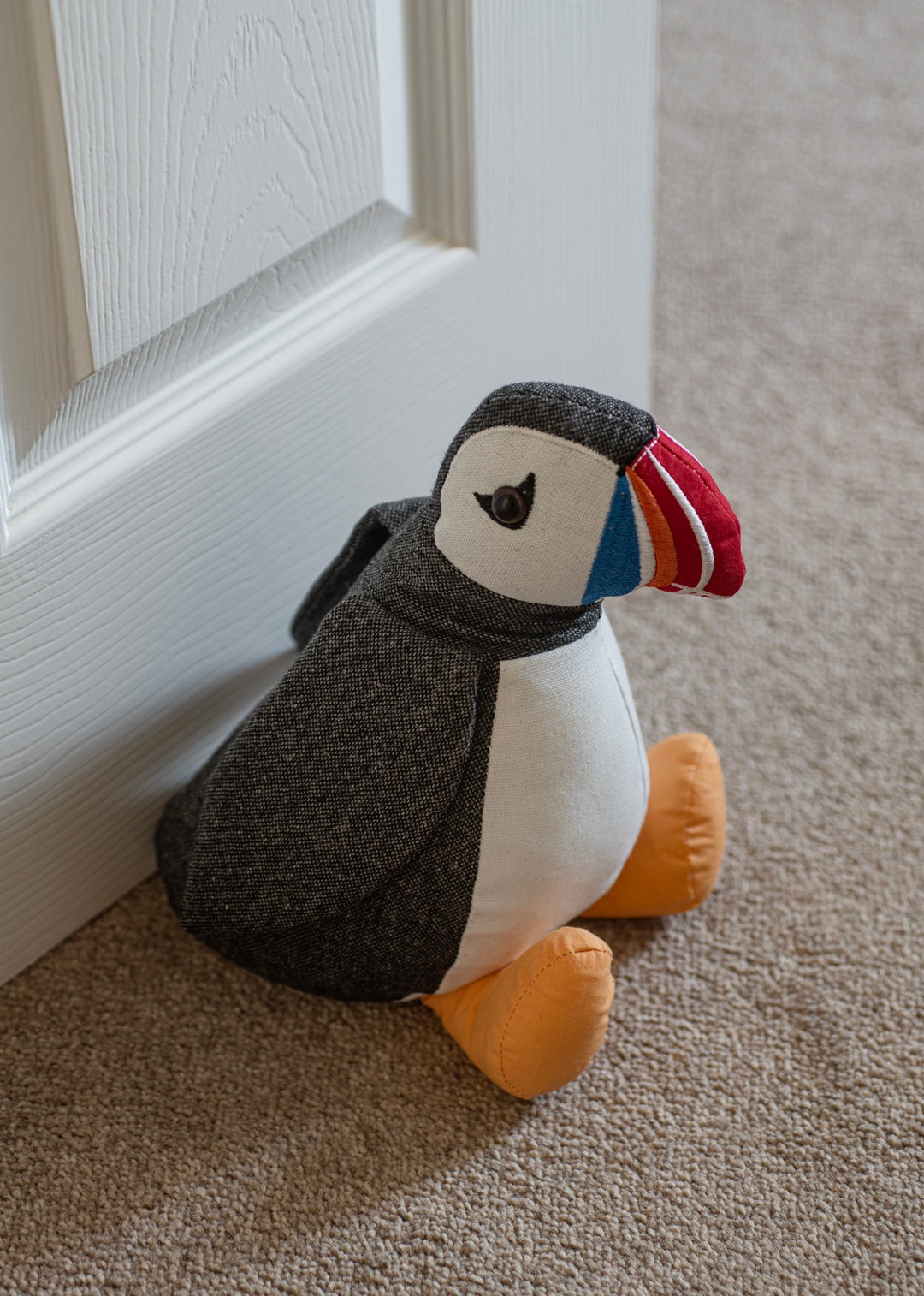 Soft Puffin Doorstop Door Stopper Free Standing Weighted Home Accessory