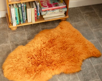 Genuine Sheepskin Rug 100% Natural Grade A Eco Tanned Orange Quality New Zealand Sourced Silky Soft Hide Pelt Large Single