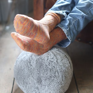 Swedish Sheepskin Ball Foot Rest Pouffe Decor Item