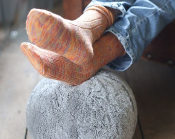 Swedish Sheepskin Ball Foot Rest Pouffe Decor Item