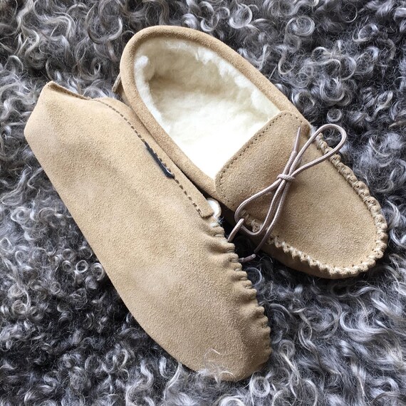 wool lined moccasin slippers