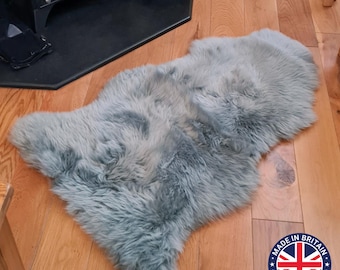 Silver Grey Sheepskin Rug: 100% Natural British Moorland Hide