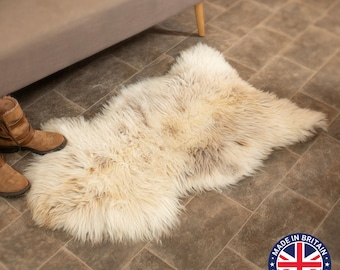 Welsh Hill Sheepskin Single Rugs Floor Covering Various Size Completely Natural Markings