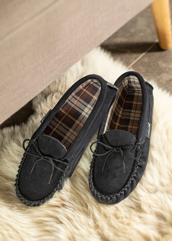 Mens Moccasin Slippers Rubber PVC Sole - Etsy