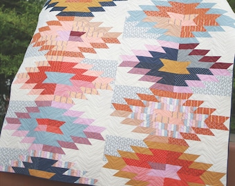 Weftovers Featuring Warp and Weft by Alexia Marcelle Abegg Full Size or Small Queen Size Pieced Quilt Pattern by Eye Candy Quilts