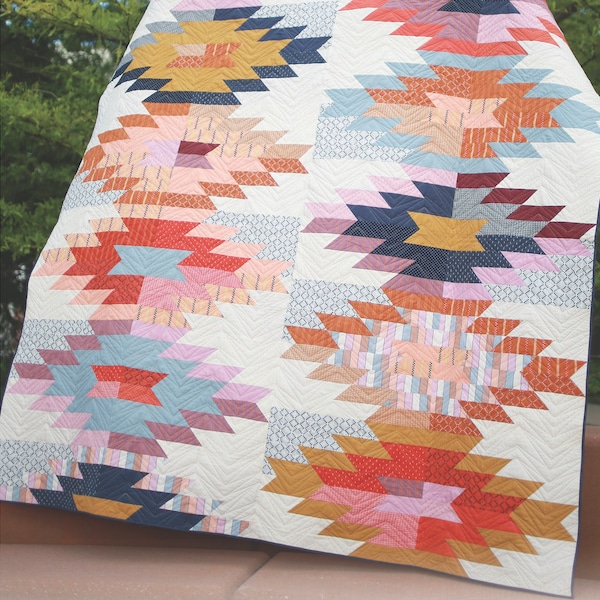 Weftovers Featuring Warp and Weft by Alexia Marcelle Abegg Full Size or Small Queen Size Pieced Quilt Pattern by Eye Candy Quilts