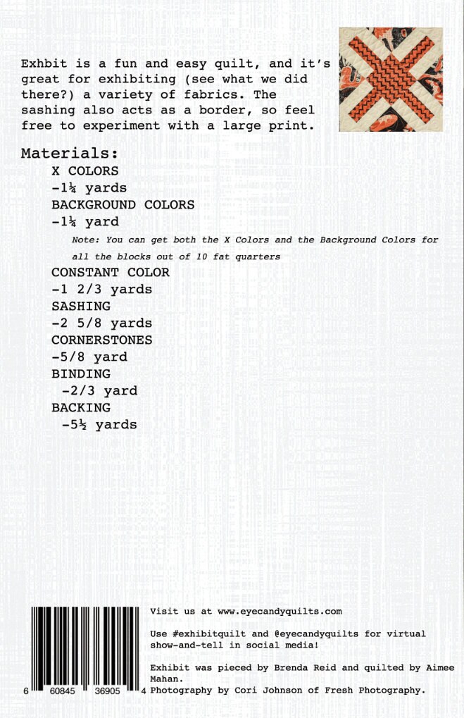 Exhibit Pattern Exhibit Quilt Pattern - Etsy