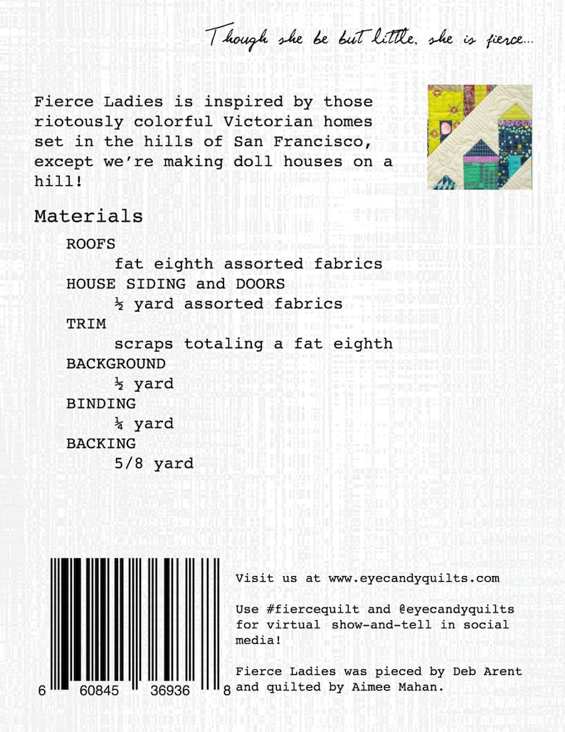 Mönster för mini-quilt för damer med hårt tryck bild 2