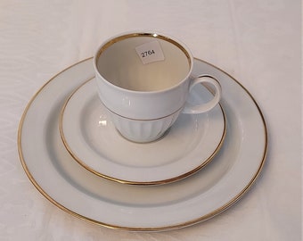 Scherzer Rillenrelief Goldrand 1750 Kaffeetasse H 7,5 D 7,3 cm Scherzer Rillenrelief Goldrand 1750 Kaffeetasse H 7,5 D 7,3 cm