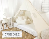 Play Tent Canopy Bed in Natural Canvas - Crib