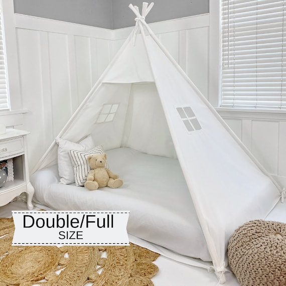 White bed on sale canopy tent