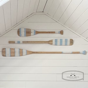 Painted Paddle | Decorative Oar | Coastal Beach House Wall Art | Vintage Inspired | Coastal Blue | Lake House Decor | Custom Made to Order