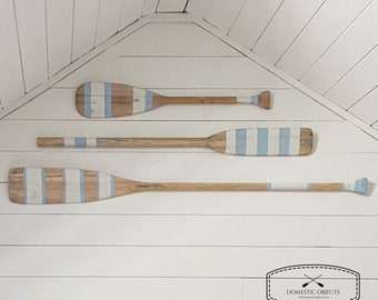 Painted Paddle | Decorative Oar | Coastal Beach House Wall Art | Vintage Inspired | Coastal Blue | Lake House Decor |